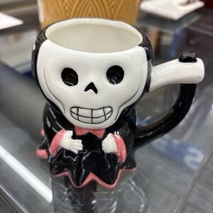 Skeleton Mug with Pink Accents